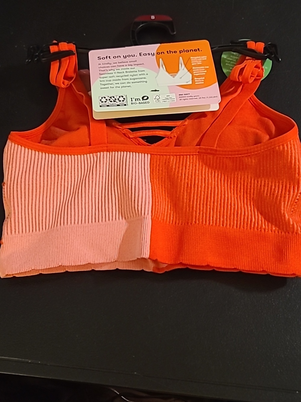 Kindly Yours Seamless V-neck Ribbed Bralette - S (C10-X) - Picture 3 of 6